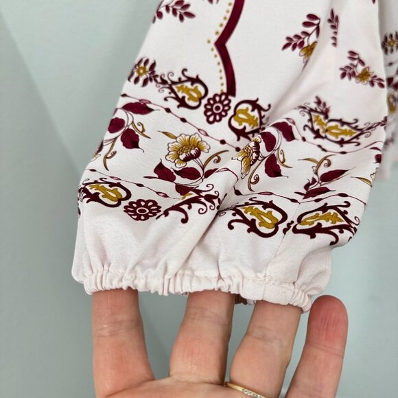 Bobeau Size Small Cream Floral Peasant Popover Blouse Flowy NWT - Picture 4 of 6